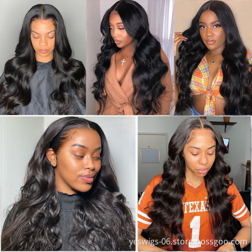 Yeswigs Body Wave 13X4 Human Hair Lace Frontal Closure Wig Raw Brazilian Virgin Cuticle Aligned Hd Full Lace Front Wig For Women